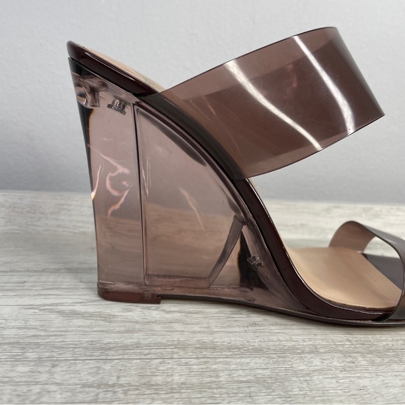 Aldo plum brown lucite wedge heels size 10 - Picture 3 of 14